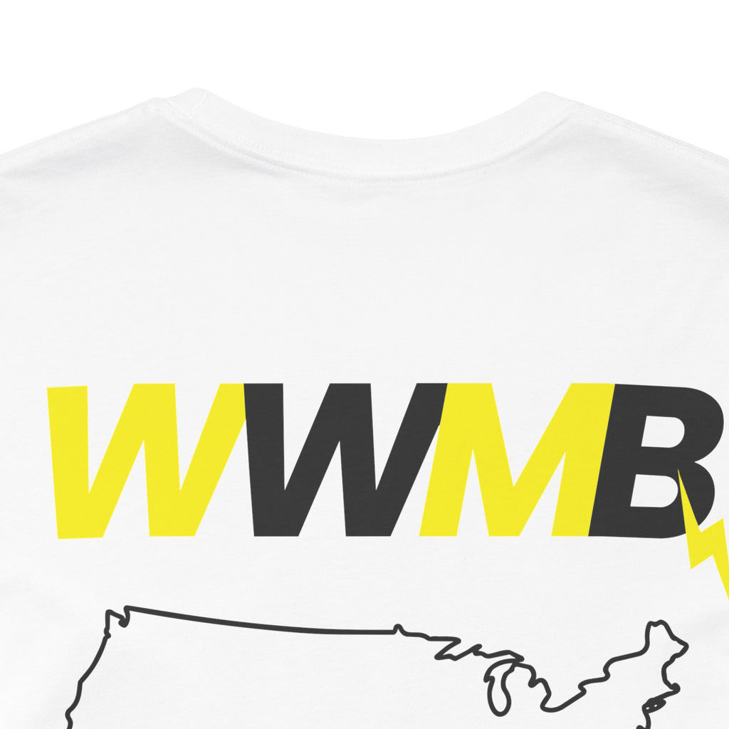 WWMB Route Map T‑Shirt — 'Real Talk. Real Miles. Real Change.' USA Roadmap Tee